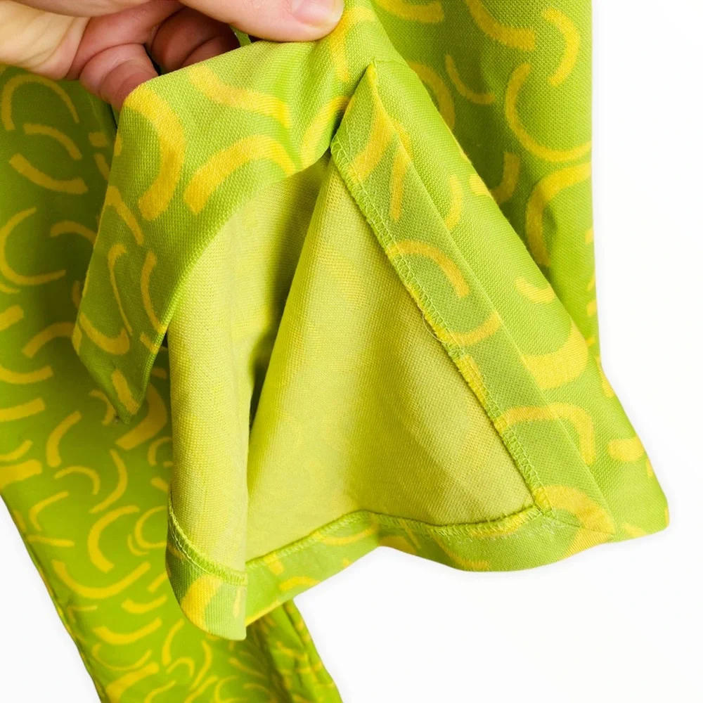 Zara NWT Lime Green & Yellow Knit Flare Jacquard Pant Size Small - Picture 6 of 9